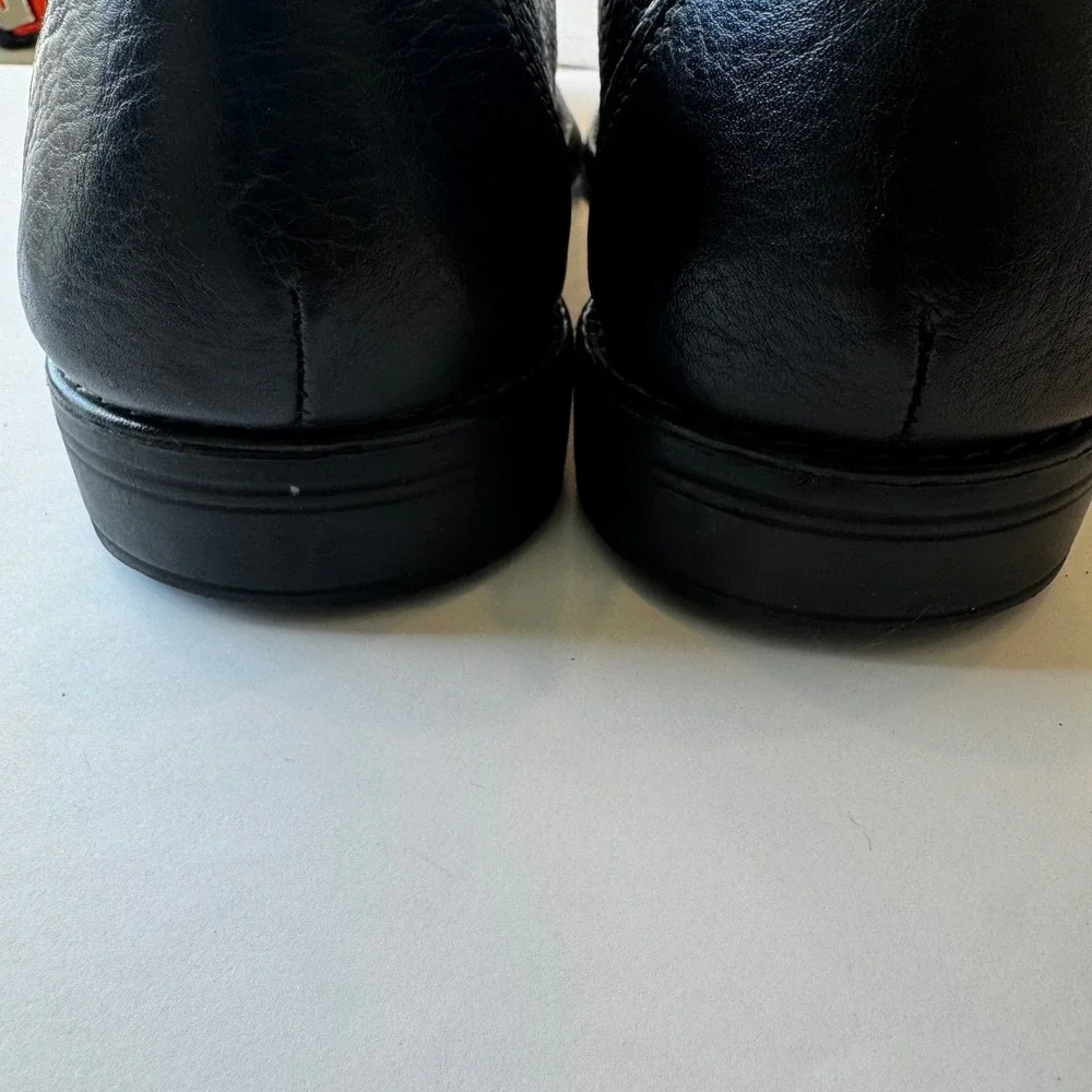 Sandro‎ Moscoloni Men 10.5D Black Pebbled Leather Cap Toe Oxford Dress Shoes